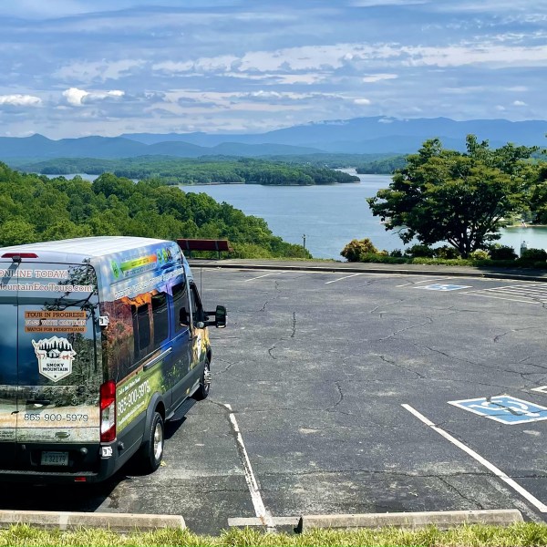 a truck is parked on the side of a road