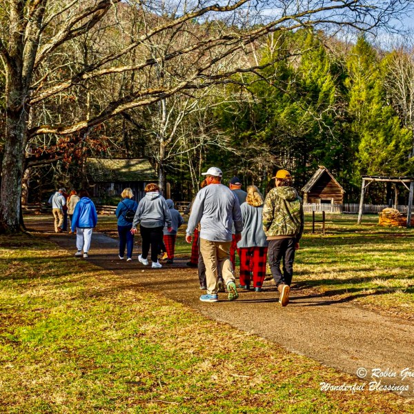 a group of people in a park